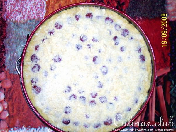 Песочный пирог для любителей творога и крыжовника