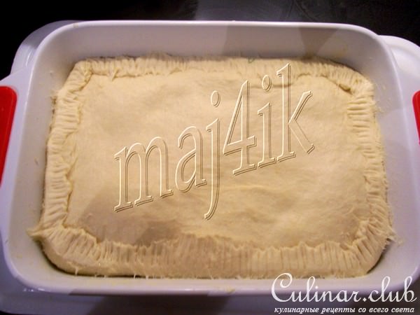 Пирог с печёными баклажанами и сыром