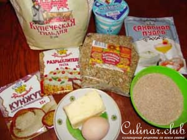 Печенье сдобное с отрубями, семечками подсолнечника и кунжута
