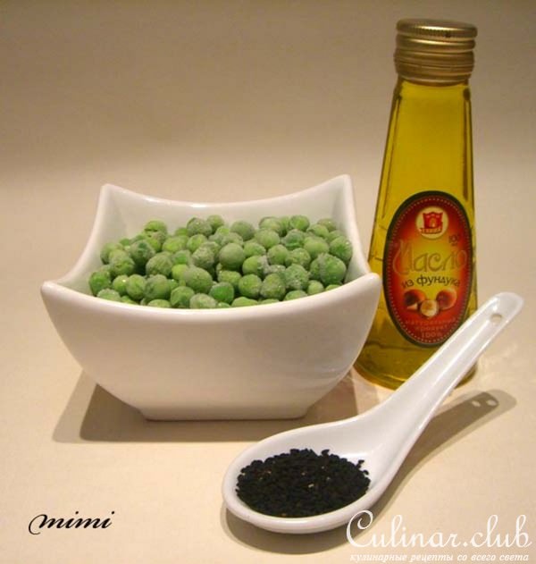 сырный кекс с горошком и кунжутом "черно-зеленый"