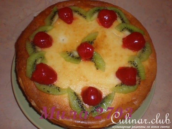 Песочно-сметанный пирог с фруктами