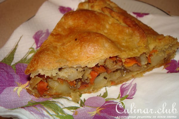 постный пирог с картошечкой и морковкой