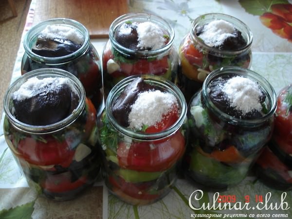 баклажаны с овощами